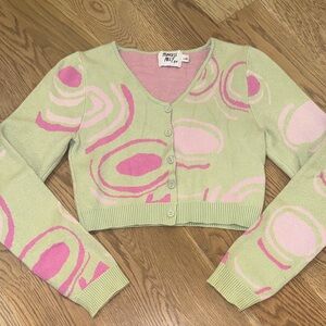 Princess Polly Pastel Pink and Green Cardigan
